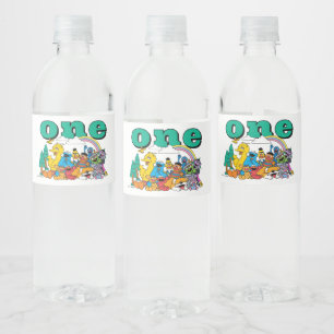 Rótulo De Garrafa De Vinho Personagens da Rua Sésamo e Garrafa de Água com Pl