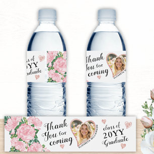 Rótulo De Garrafa De Vinho Personalização da Graduação Floral 2025 - Foto: Ob