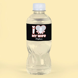 Rótulo De Garrafa De Vinho Personalizado Amo Minha Esposa - Adicionar Nome e