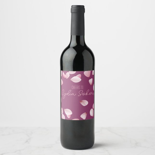 Rótulo de garrafa de vinho personalizado elegante (Frente)