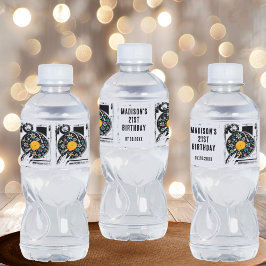 Rótulo De Garrafa De Vinho Personalizar Registro Floral de Vinilo Retro