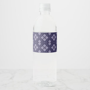 Rótulo De Garrafa De Vinho Pétalas de Flor Geométrica Padrão de Repetição Abs