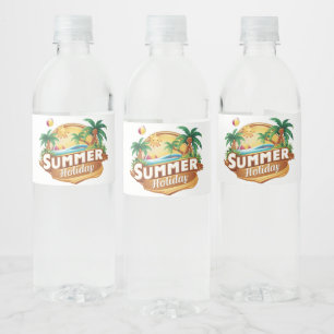Rótulo De Garrafa De Vinho Picnic e festa de férias de verão