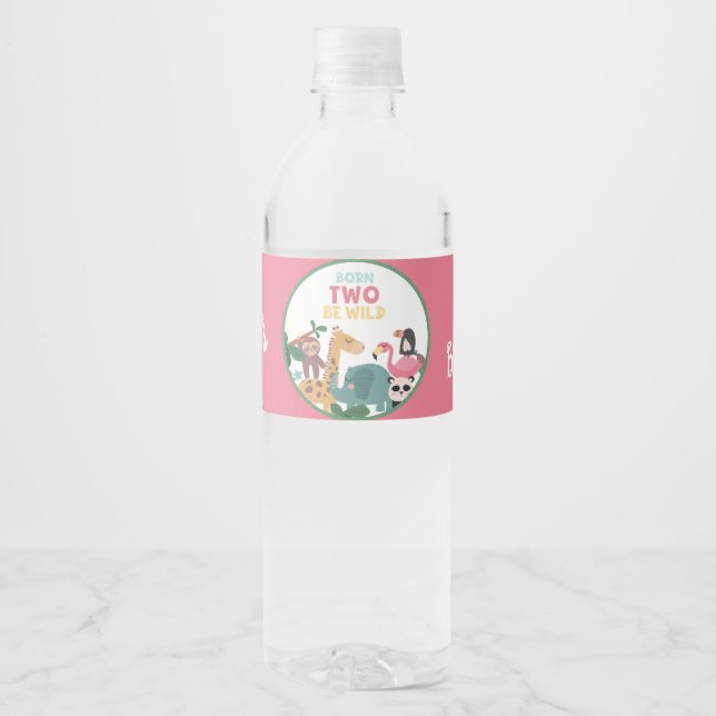 Rótulo De Garrafa De Vinho Pink Nascida Para Ser Selvagem  (Frente)