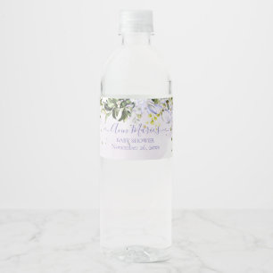 Rótulo De Garrafa De Vinho PixDezines Watercolor Dusty Eucalipto Roxo