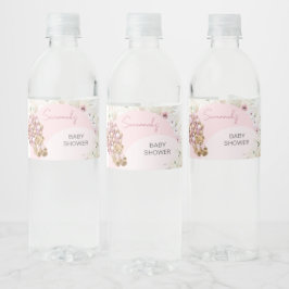 Rótulo De Garrafa De Vinho Podemos Esperar Chá de fraldas Rosa