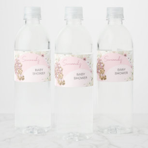 Rótulo De Garrafa De Vinho Podemos Esperar Chá de fraldas Rosa