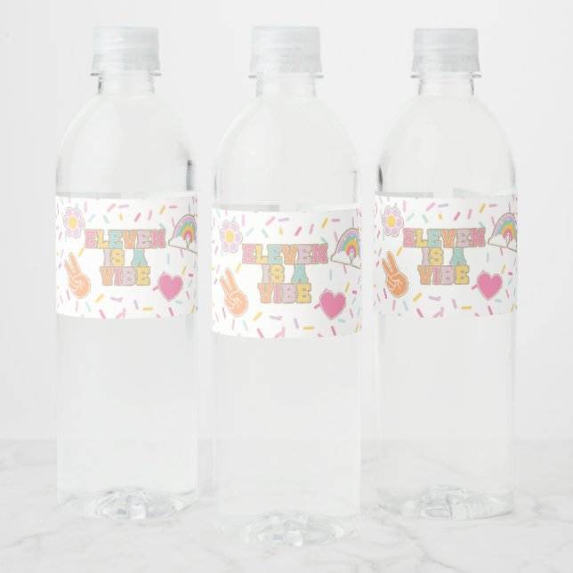 Rótulo De Garrafa De Vinho Preppy Patch Eleven é um Clima 11º Aniversário (Garrafas)