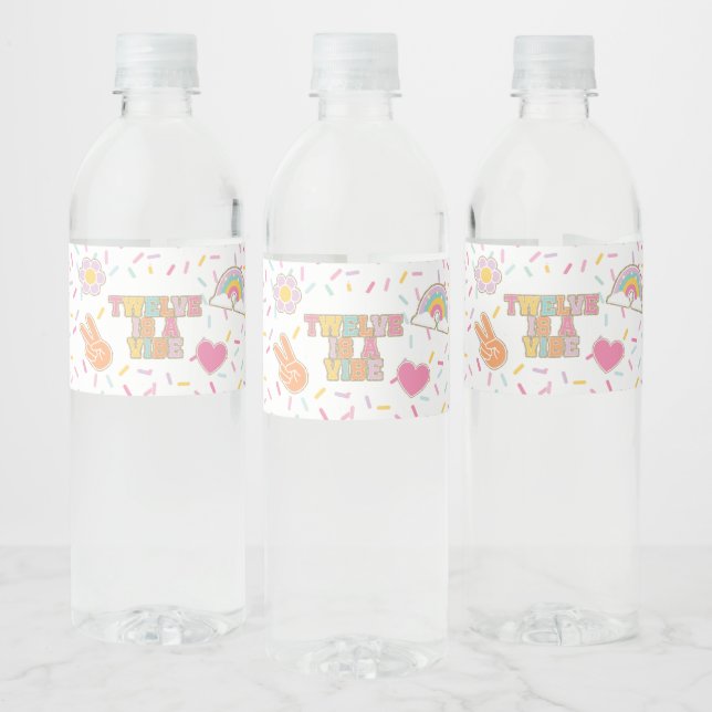Rótulo De Garrafa De Vinho Preppy Patch Twelve é um Clima 12º Aniversário (Garrafas)