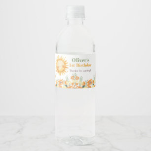 Rótulo De Garrafa De Vinho Primeira Volta ao Sol Aniversário Água