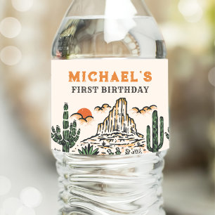 Rótulo De Garrafa De Vinho Primeiro aniversario do Deserto do Vintage Ocident