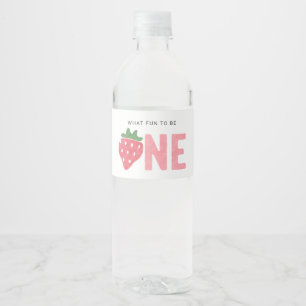 Rótulo De Garrafa De Vinho Primeiro aniversário do Minimalista Strawberry Ber