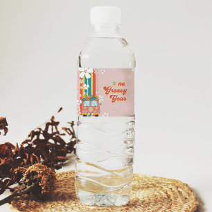 Rótulo De Garrafa De Vinho Primeiro aniversario retrô-arco-íris de um ano