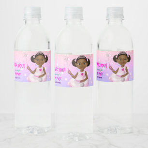 Rótulo De Garrafa De Vinho Princesa Fada Bailarina Afro-Americana