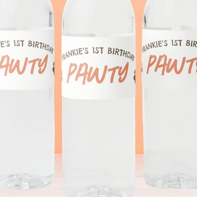 Rótulo De Garrafa De Vinho Puppy Dog Festa de aniversário (Criador carregado)