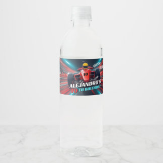 Rótulo De Garrafa De Vinho Red Grand Prix Racing Car Birthday