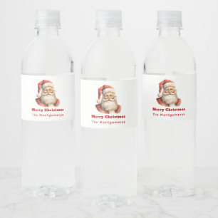 Rótulo De Garrafa De Vinho Retro Natal Papai Noel