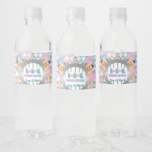Rótulo De Garrafa De Vinho Revelação de Gênero Rosa Azul Xadrez Baby Q Churra
