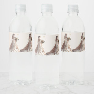 Rótulo De Garrafa De Vinho Rosa Casamento no inverno Noiva Ouro Shiny Heart P