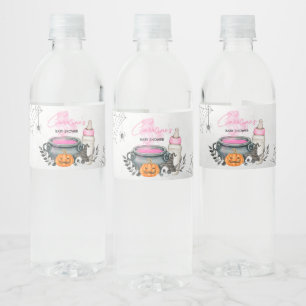 Rótulo De Garrafa De Vinho Rosa Um Bebê Está A Criar Chá de fraldas De Hallow