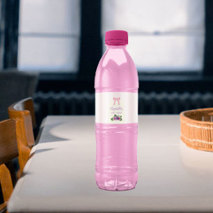 Rótulo De Garrafa De Vinho Rosas de jardim Chá de fraldas rosa