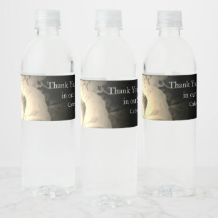 Rótulo De Garrafa De Vinho Rosas Elegantes Monogramados
