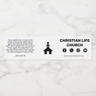 Rótulo De Garrafa De Vinho Rótulo de Água da Igreja João 4:13-14