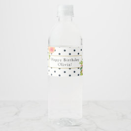 Rótulo De Garrafa De Vinho Rótulo de Água de Aniversário Pêssego Doce