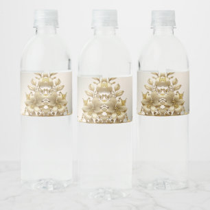 Rótulo De Garrafa De Vinho Rótulo do Frasco de Água Floral do ouro