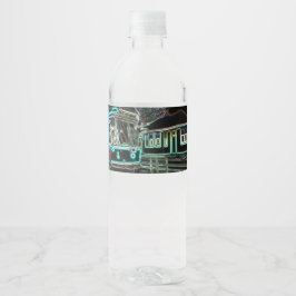 Rótulo De Garrafa De Vinho RV Neon no conjunto de rótulo do frasco de água