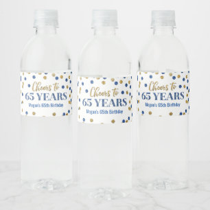 Rótulo De Garrafa De Vinho Saúde para 65 anos de aniversário de Confetti Do