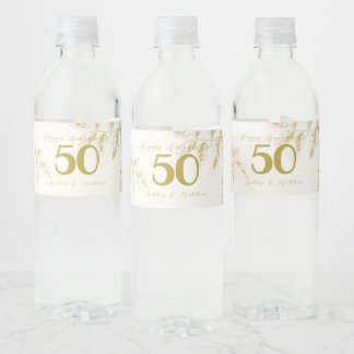 Rótulo De Garrafa De Vinho Script personalizado vintage do ouro de Aniversári