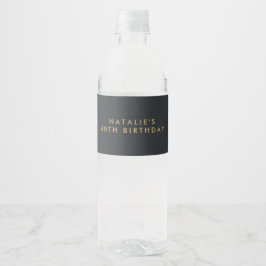 Rótulo De Garrafa De Vinho Script simples na moda aniversário de 40 anos eleg