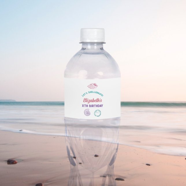 Rótulo De Garrafa De Vinho Seashell Girls Birthday (Criador carregado)