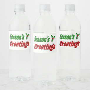 Rótulo De Garrafa De Vinho Seasons saúda a tipografia de Natal Holly