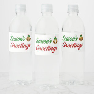 Rótulo De Garrafa De Vinho Seasons Saudações Belga Escrito verde de Natal