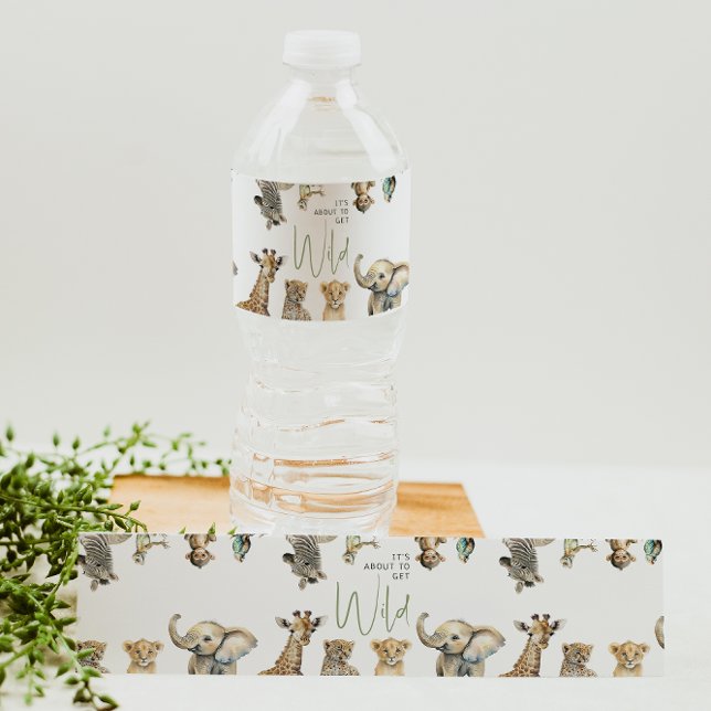 Rótulo De Garrafa De Vinho Selgle Safari Está prestes a obter Chá de fraldas  (Criador carregado)