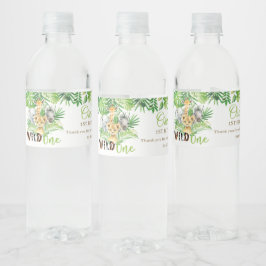Rótulo De Garrafa De Vinho Selva-Chic Animais Selvagens primeiros aniversario