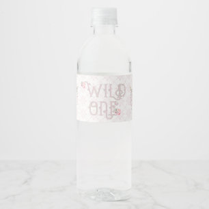 Rótulo De Garrafa De Vinho Selvagem Primeiro Aniversário Rosa Verde Tribal