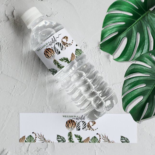 Rótulo De Garrafa De Vinho Selvagem Um primeiro aniversario Neutro de Gênero  (Criador carregado)