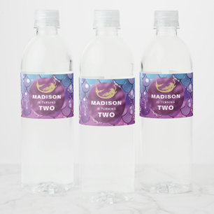 Rótulo De Garrafa De Vinho Sereia Personalizada, Aniversário Rosa Púrpura, Br