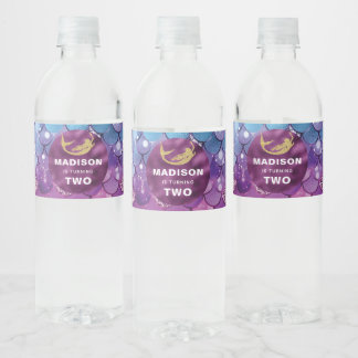 Rótulo De Garrafa De Vinho Sereia Personalizada, Aniversário Rosa Púrpura, Br