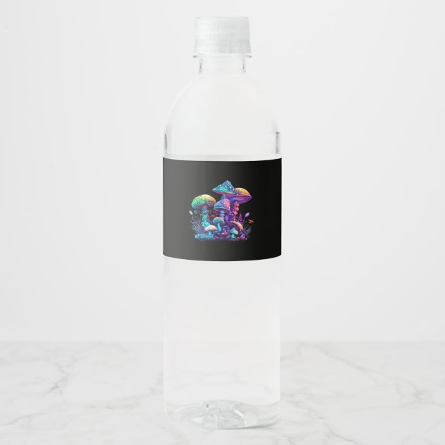 Rótulo De Garrafa De Vinho Shroom Místico - Whimsigoth E Witchcore Wonderl (Frente)