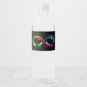 Rótulo De Garrafa De Vinho Símbolo do infinito de cometas arco-íris