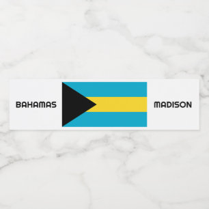 Rótulo De Garrafa De Vinho Sinalizador Bahamas de Nome Personalizado
