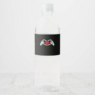 Rótulo De Garrafa De Vinho Skeleton Heart and Mands Meme