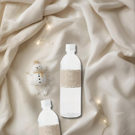 Rótulo De Garrafa De Vinho Snowy Winter Coquette Taupe É Frio