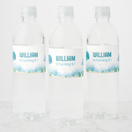 Rótulo De Garrafa De Vinho Sob O Mar, Tema Do Partido Dos Animais Do Oceano