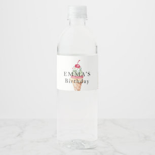 Rótulo De Garrafa De Vinho Sorvete Aniversário Favorecer garrafas de água