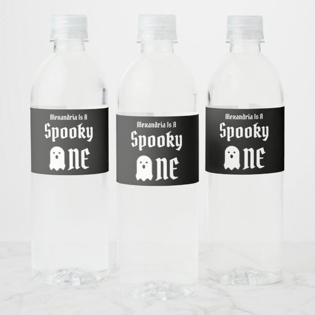 Rótulo De Garrafa De Vinho Spooky Um primeiro aniversario (Garrafas)